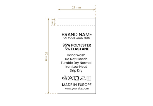 Etiqueta de composição Model TC-M182