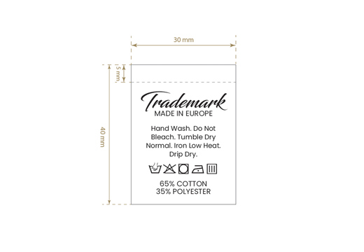 Etiqueta de composição Model TC-M190